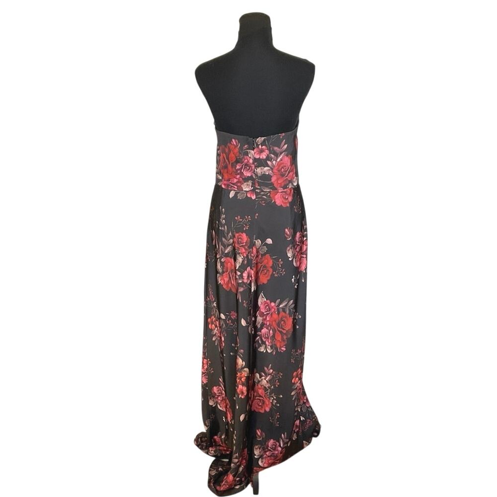Birdy Grey Mia Matte Dress M NWT Black Fleurs D’Amour Floral Maxi Strapless - Picture 4 of 11